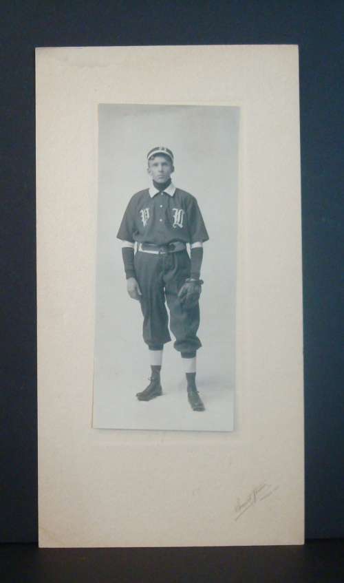 Early Presque Isle Base Ball Player Studio Portrait
